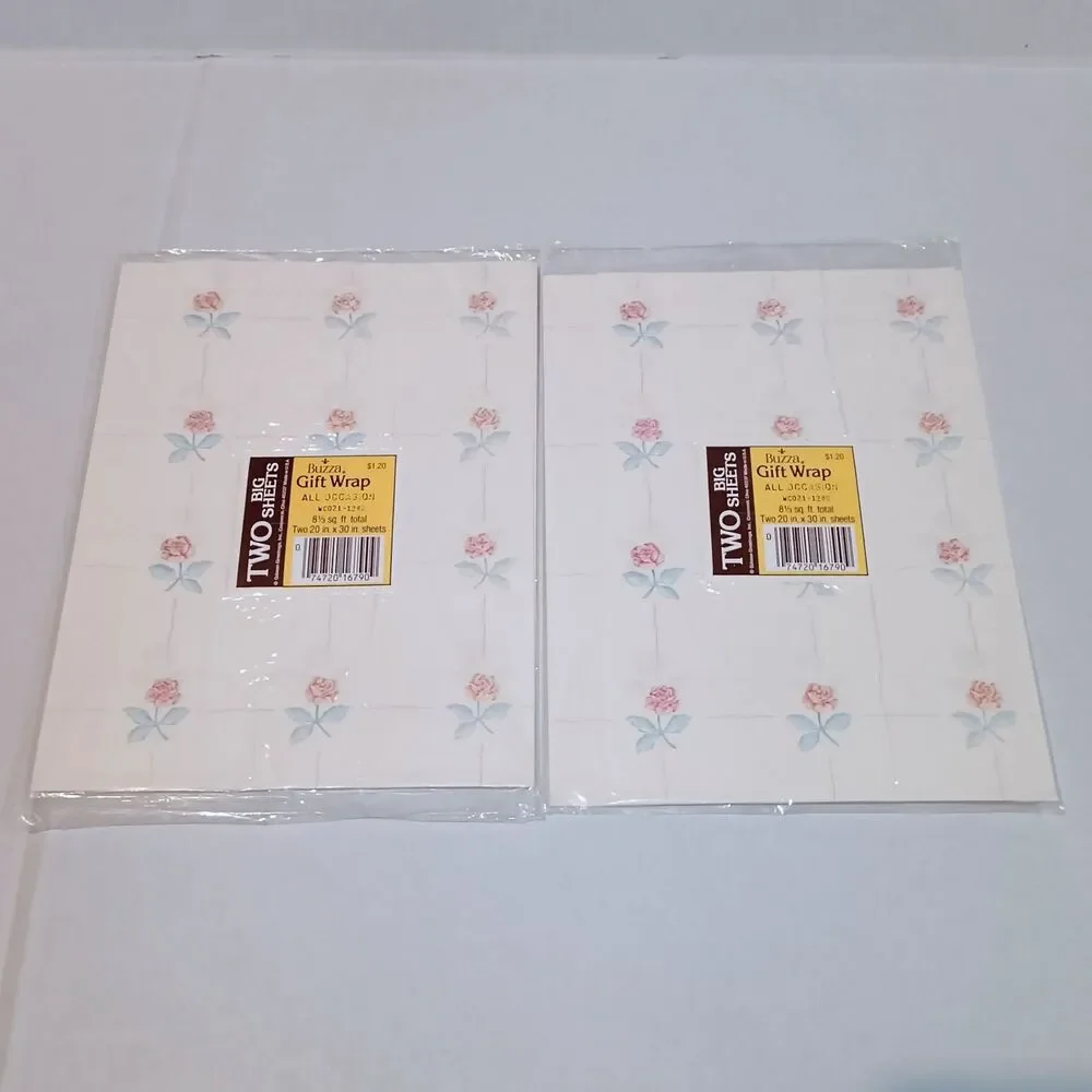Vtg Buzza Gift Wrap Big Sheets-Lot of 5- 20